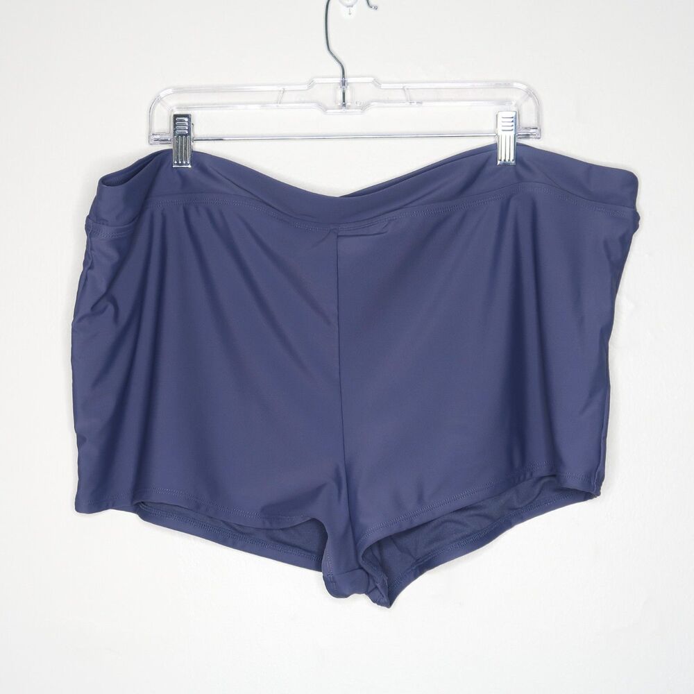 True Craft Womens Spandex‎ Shorts Plus Size 2X Blue Active Gym Training Yoga